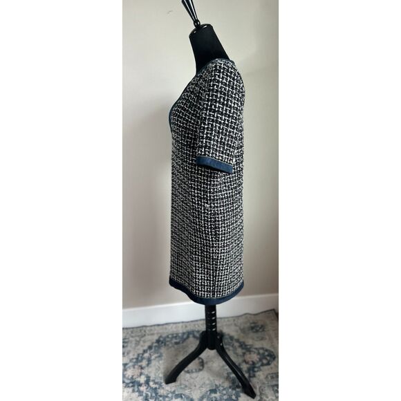 AUTHENTIC CHANEL 17A BLUE GREEN WHITE MULTICOLOR TWEED SUEDE LEATHER DRESS 38 - Picture 6 of 16